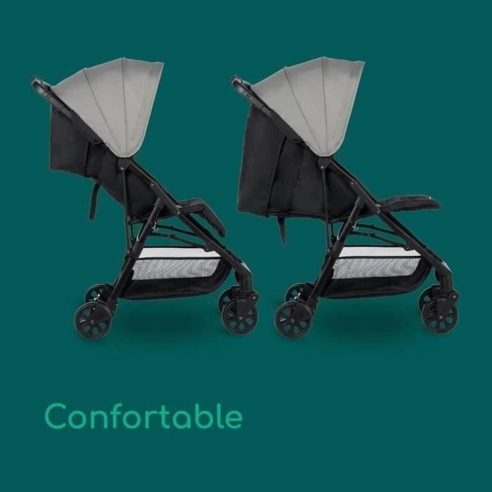BEBECONFORT Poussette canne ultra compacte TEENY 3D,  4 roues, De la naissance a 4 ans environ (22kg), Tinted gray