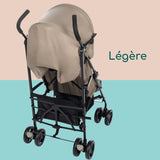 BEBECONFORT RAINBOW Poussette Canne 2eme âge, légere, pliage facile, multipositions, 6 mois a 4 ans, jusqu'a 22 kg mineral Beige