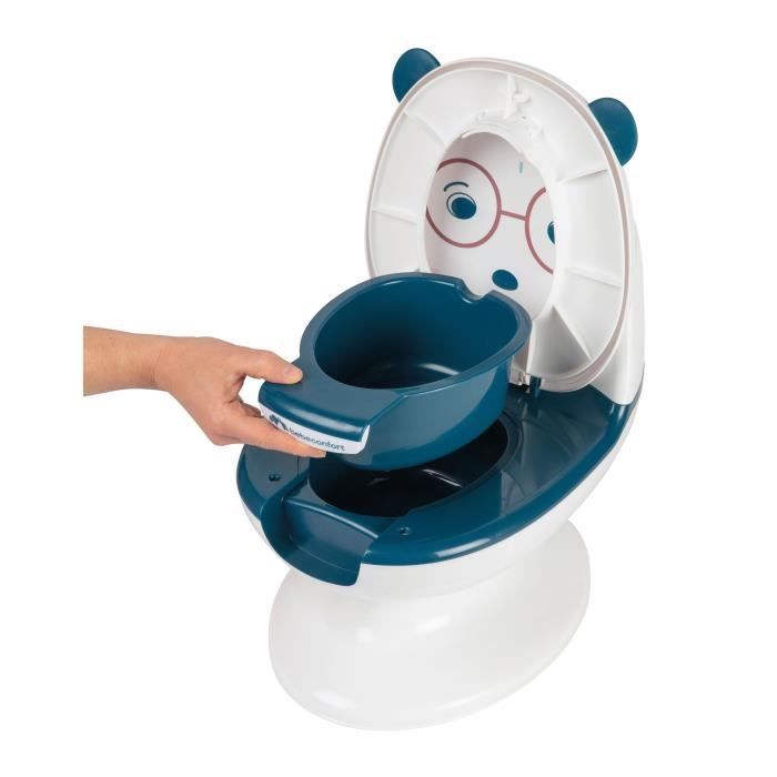 BEBECONFORT Mini toilette Panda, Pot avec bruit de chasse d'eau, Bleu