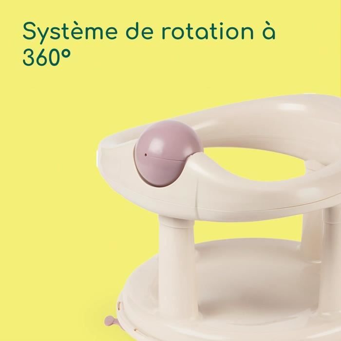 BEBECONFORT Anneau de bain pivotant, siege de bain, de 6 mois a 12 ans, Beige