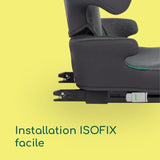 BEBECONFORT Siege auto ROAD FIX i-Size, gr 2/3, Isofix, pliable, 3,5 ans a 10/12 ans, 100-150cm, 15-36kg, TINTED GRAPHITE