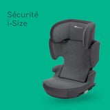 BEBECONFORT Siege auto ROAD FIX i-Size, gr 2/3, Isofix, pliable, 3,5 ans a 10/12 ans, 100-150cm, 15-36kg, TINTED GRAPHITE