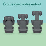 BEBECONFORT Siege auto ROAD FIX i-Size, gr 2/3, Isofix, pliable, 3,5 ans a 10/12 ans, 100-150cm, 15-36kg, TINTED GRAPHITE