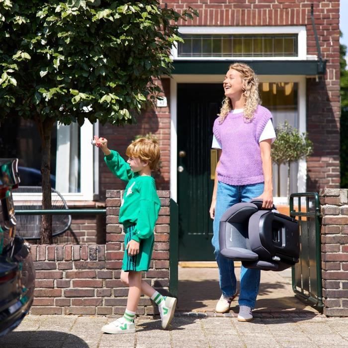 BEBECONFORT Siege auto ROAD SAFE compatible i-Size, groupe 2/3, rehausseur, 3,5 ans a 10/12 ans, 100-150cm, 15-36kg, TINTED BLACK