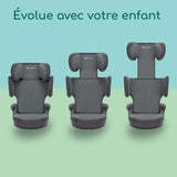 BEBECONFORT Siege auto ROAD SAFE compatible i-Size, groupe 2/3, rehausseur, 3,5 ans a 10/12 ans, 100-150cm, 15-36kg, TINTED GRAPHITE