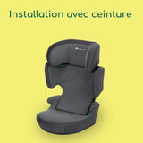 BEBECONFORT Siege auto ROAD SAFE compatible i-Size, groupe 2/3, rehausseur, 3,5 ans a 10/12 ans, 100-150cm, 15-36kg, TINTED GRAPHITE