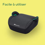 BEBECONFORT Siege auto réhausseur Manga i-Safe, Groupe 3, ceinturé, de 6 a 10-12 ans (36kg) TINTED BLACK