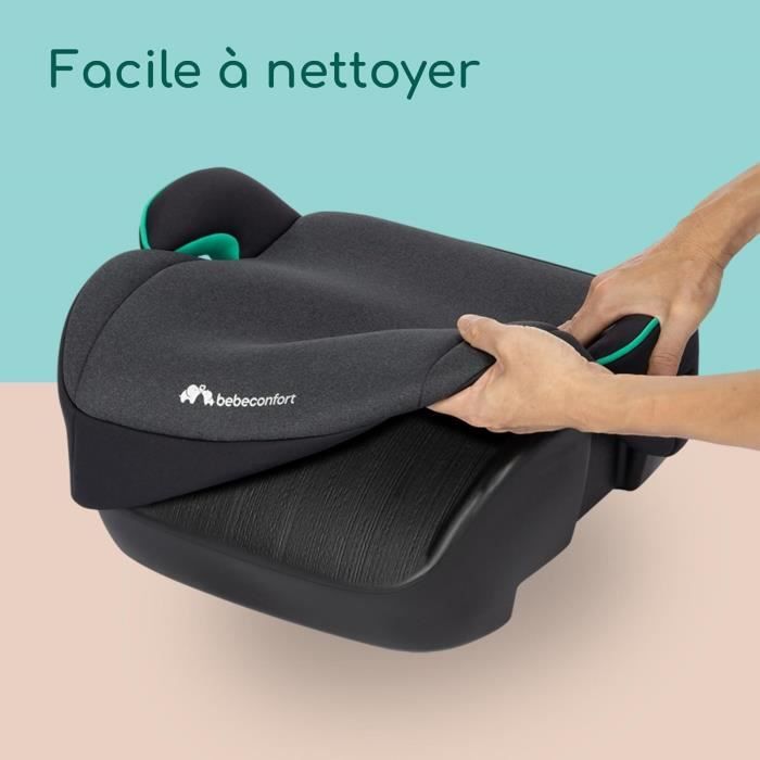 BEBECONFORT Siege auto réhausseur Manga i-Safe, Groupe 3, ceinturé, de 6 a 10-12 ans (36kg) TINTED BLACK