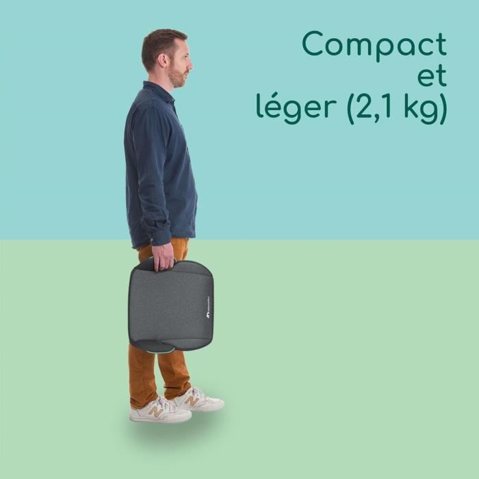 BEBECONFORT Siege auto Manga i-Fix, Rehausseur ISOFIX, de 6 a 12 ans, 22-36 kg, 125-150 cm TINTED GRAPHITE