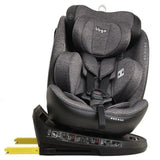Siege-auto pivotant - BBGO - Wondersafe - Naissance a 12 ans - I-SIZE 40-150cm - ISOFIX Top tether - Gris - Fibre bambou Simili cuir