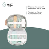 Babymoov Trousse de Soin BÈbÈ - Des la naissance - En Tissu RecyclÈ CertifiÈ GRS -10 Accessoires, Matcha