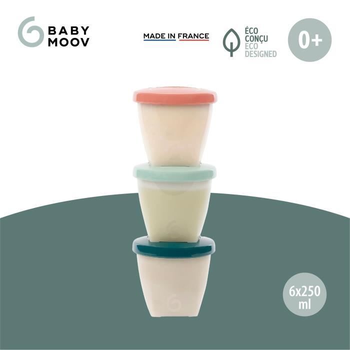 Babymoov Pots de conservation Babybols BiosourcÈs - Lot de 6x250ml