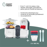 Babymoov Pack Nutribaby(+) Blanc & 3 Babybols 180mL + 2 cuilleres - IdÈal pour la diversification