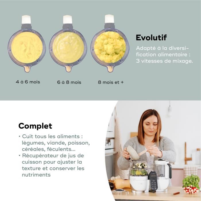 Babymoov Pack Nutribaby(+) Blanc & 3 Babybols 180mL + 2 cuilleres - Idéal pour la diversification