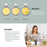 Babymoov Pack Nutribaby(+) Blanc & 3 Babybols 180mL + 2 cuilleres - IdÈal pour la diversification