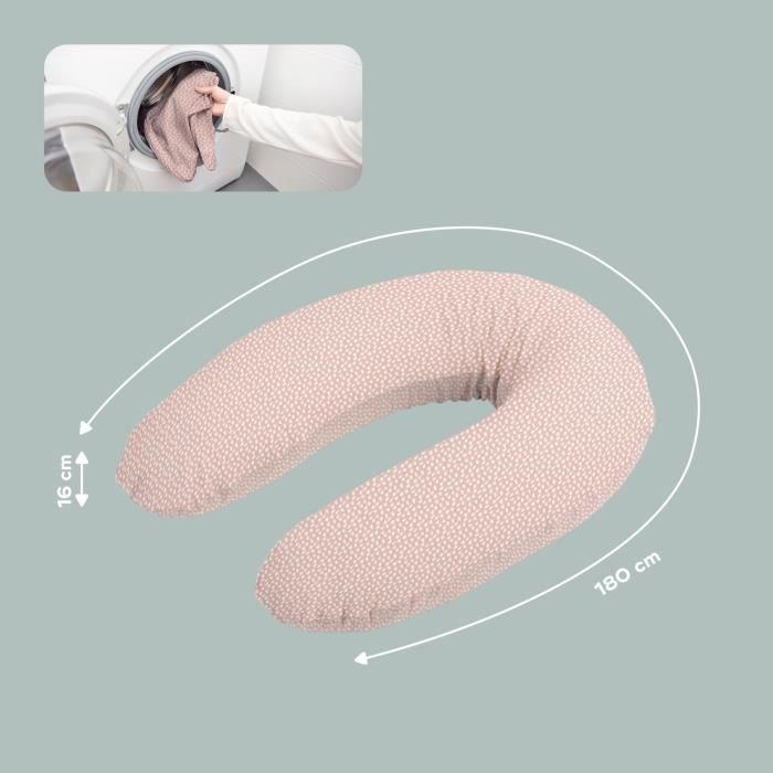 doomoo Coussin de MaternitÈ et Coussin d'Allaitement Buddy, Ultra Confort, CertifiÈ oeko-Tex, Cloudy Pink