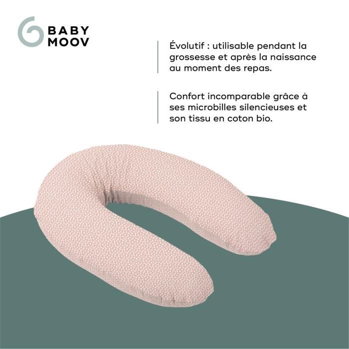 doomoo Coussin de MaternitÈ et Coussin d'Allaitement Buddy, Ultra Confort, CertifiÈ oeko-Tex, Cloudy Pink