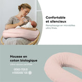 doomoo Coussin de MaternitÈ et Coussin d'Allaitement Buddy, Ultra Confort, CertifiÈ oeko-Tex, Cloudy Pink