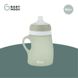 Babymoov - Gourde Enfant 150ml Silicone  - Anti Fuites - Paille Intégrée x2 Tailles - Poignée - Ergonomique - Des 6 Mois