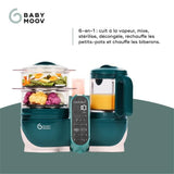 Babymoov Robot Cuiseur Bébé Nutribaby(+) - 6 en 1 - Cuiseur-vapeur/Mixeur - Grande Capacité 2,2L, Vert