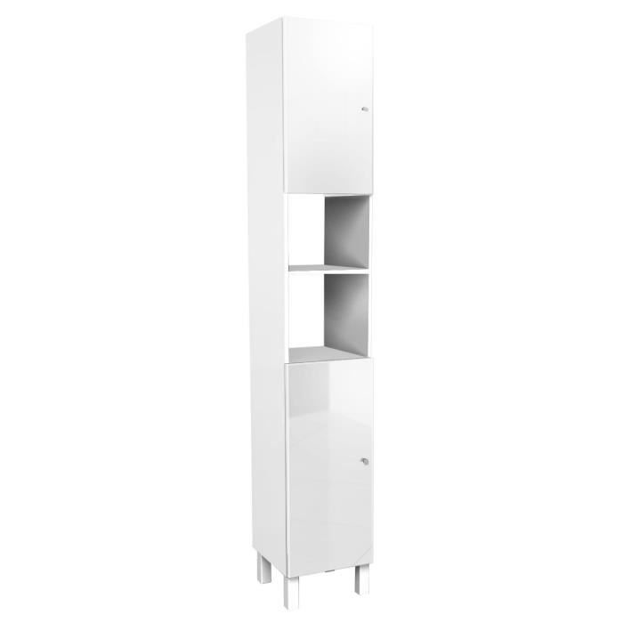 CORAIL Colonne de salle de bain L 30 cm - Blanc brillant