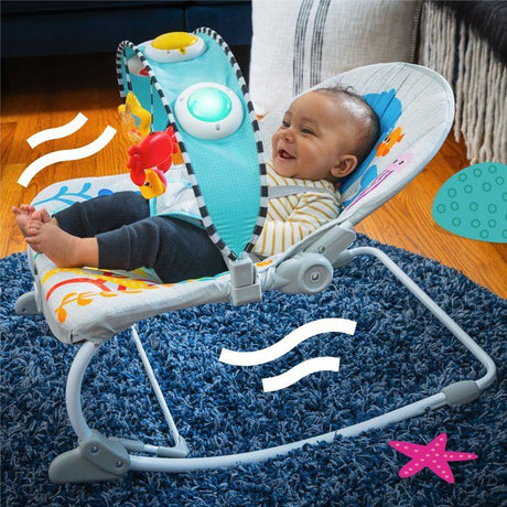 BABY EINSTEIN Transat bébé évolutif Octopus jusqu'a 18kg-cadeau bébé, Position fixe ou a bascule, Musique et Lumiere