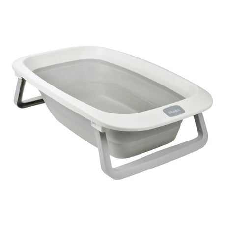 BÉABA - Baignoire Pliable bébé - Ultra Compacte - Pieds antidérapants - Bouchon de vidange - Eazy Pop Camélé'O - 29L - Gris