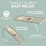 B…ABA, Transat  Pliable, 3 inclinaisons en 1 Bouton, Ultra Compact et Fin, Eazy Relax - Lichen