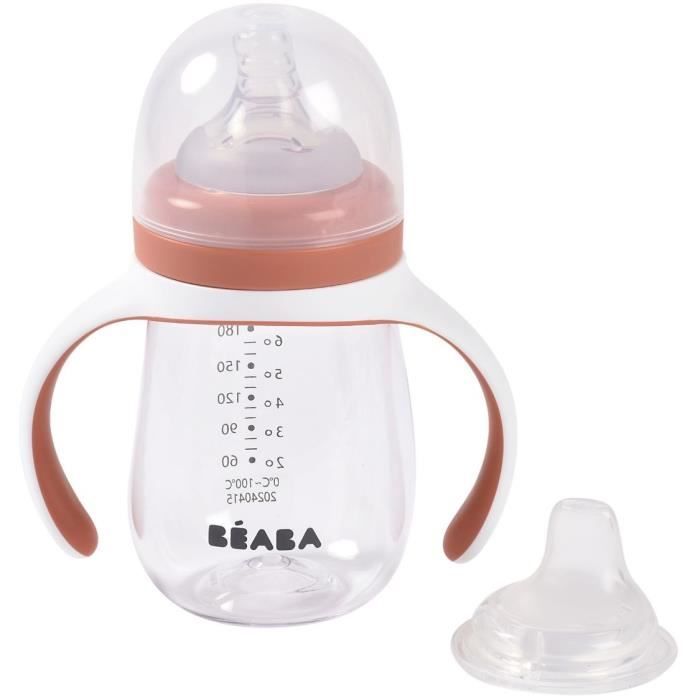 Biberon d'apprentissage 2-en-1 - BEABA - 210 ml - Terracotta