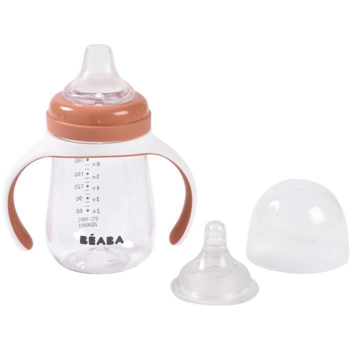 Biberon d'apprentissage 2-en-1 - BEABA - 210 ml - Terracotta