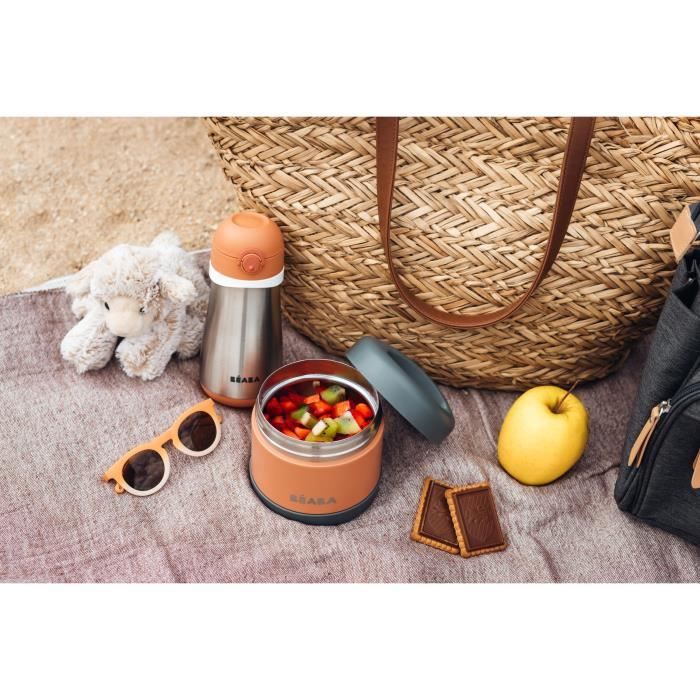 Thermo-portion - BEABA - 500 ml - Inox - Gris minéral / Terracotta