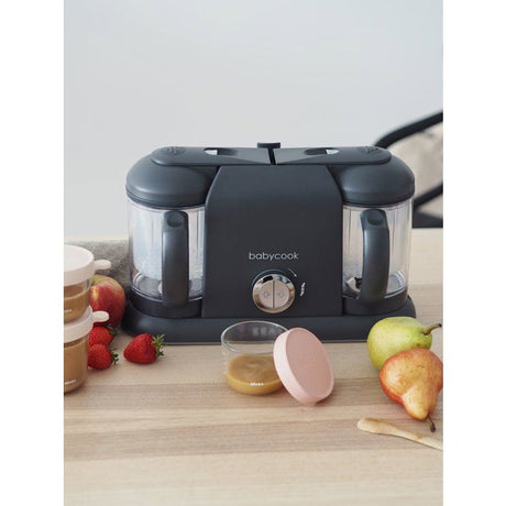 Pack robot cuiseur multifonction Babycook Duo + lot de cuilleres - BEABA - Robot 6-en-1 Gris foncé - Cuilleres silicone 1er âge