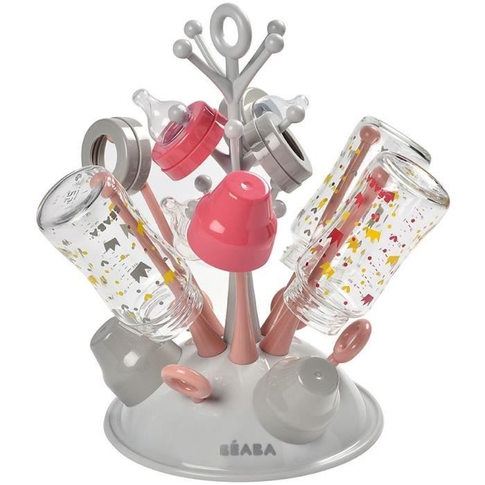 Egoutte-biberons arbre - BEABA - Jusqu'a 6 biberons - Rose