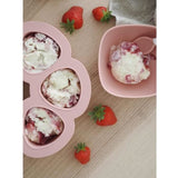 BEABA Multiportions en silicone de qualité premium, résistance thermique, couvercle hermétique, Fabriqué en Italie, 6x90 ml rose