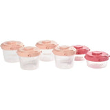 BEABA Lot de 6 portions clip de conservation 1er ‚ge 60 ml/120 ml rose