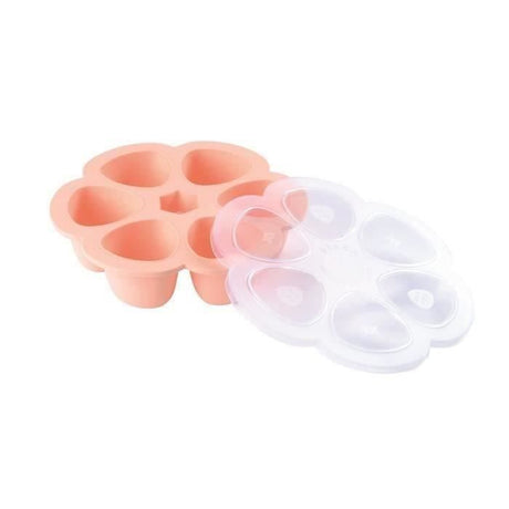 BEABA Multiportions en silicone de qualité premium, résistance thermique, couvercle hermétique, Fabriqué en Italie, 6x150 ml rose