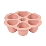 BEABA Multiportions en silicone de qualité premium, résistance thermique, couvercle hermétique, Fabriqué en Italie, 6x150 ml rose