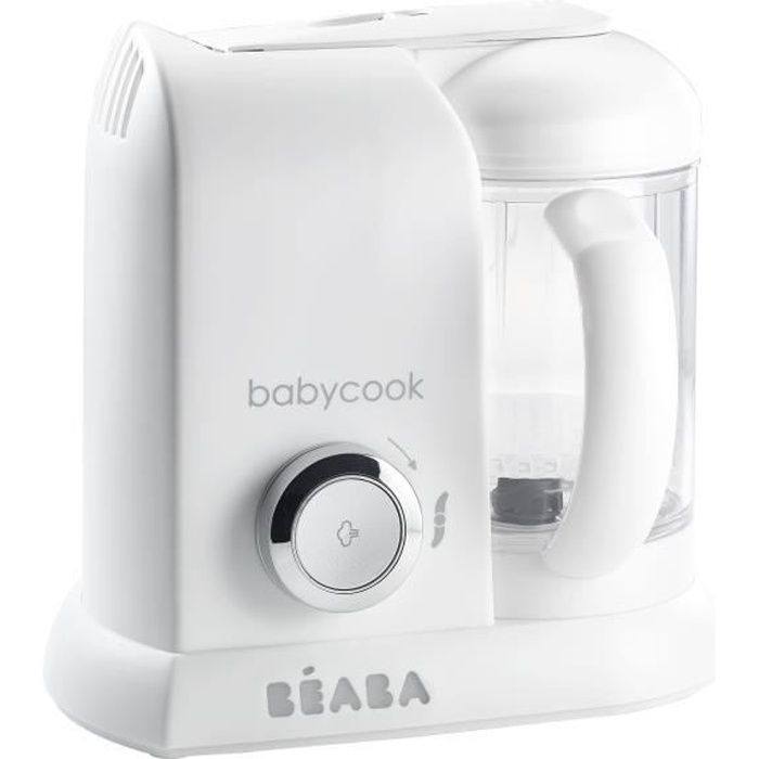 BÉABA - Babycook Solo - Robot Bébé 4 en 1 Mixeur-Cuiseur - Cuisson Vapeur - Blanc