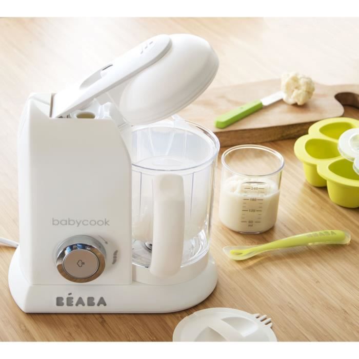 BÉABA - Babycook Solo - Robot Bébé 4 en 1 Mixeur-Cuiseur - Cuisson Vapeur - Blanc