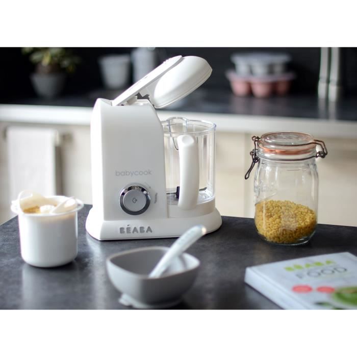 BÉABA - Babycook Solo - Robot Bébé 4 en 1 Mixeur-Cuiseur - Cuisson Vapeur - Blanc