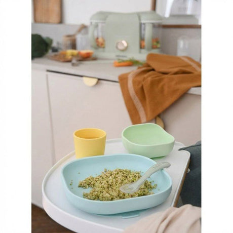 Coffret repas - BEABA - 4 pieces - En silicone - Jaune/Vert