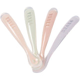 Lot de 4 cuilleres - BEABA - 1er âge - En silicone - Set Barbe a papa / Guimauve / Vert de gris / Lila
