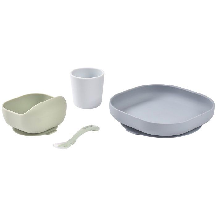 Coffret repas - BEABA - 4 pieces - En silicone - Galet