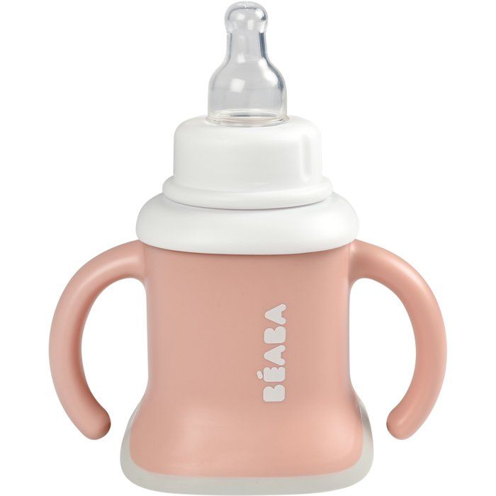 Tasse 3-en-1 - BEABA - Evoluclip - Vieux rose