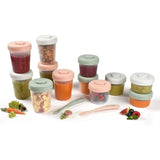 BÉABA - Lot 12 Portions Conservation et 2 Cuilleres Silicone - Pack 1er Repas - Eucalyptus