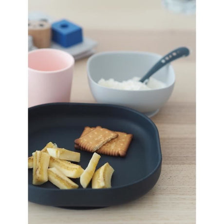 Coffret Repas Silicone - BEABA - Night Blue - Assiette, Bol, Verre, Cuillere - Bébé 4 mois
