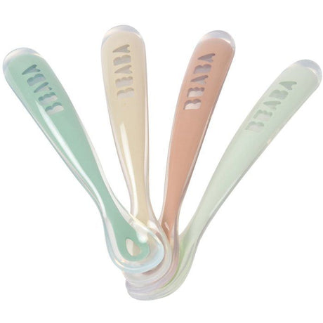 Lot de 4 cuilleres - BEABA - 1er âge - En silicone - Natural set