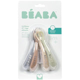 Lot de 4 cuilleres - BEABA - 2eme âge - En silicone - Natural set