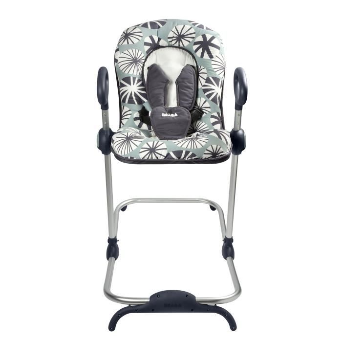 BÉABA, Transat Up and Down III, Transat Bébé, 3 Positions d'Inclinaison, 4 Hauteurs, Harnais Sécurité 5 Points, Nymphea