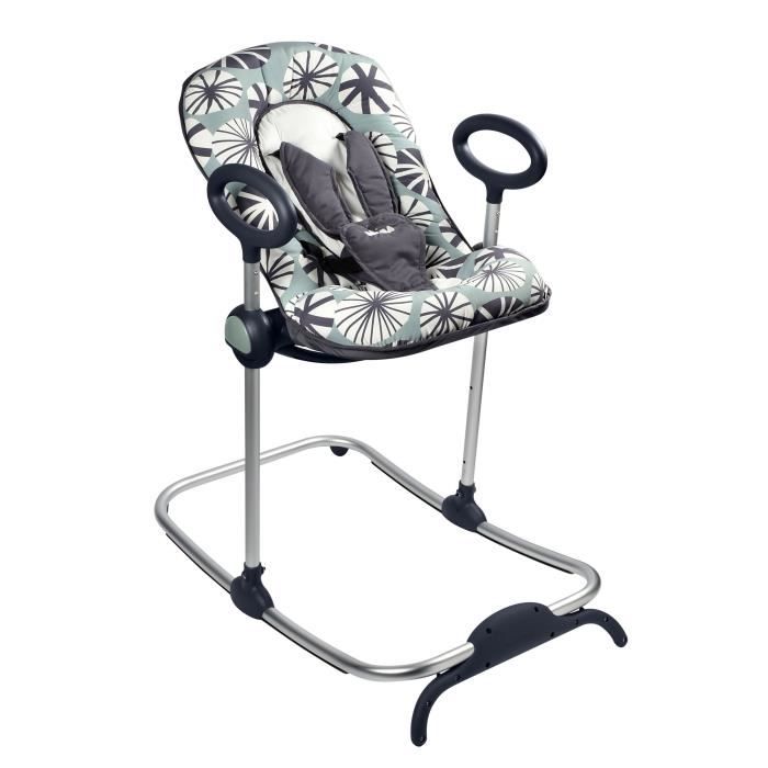 BÉABA, Transat Up and Down III, Transat Bébé, 3 Positions d'Inclinaison, 4 Hauteurs, Harnais Sécurité 5 Points, Nymphea